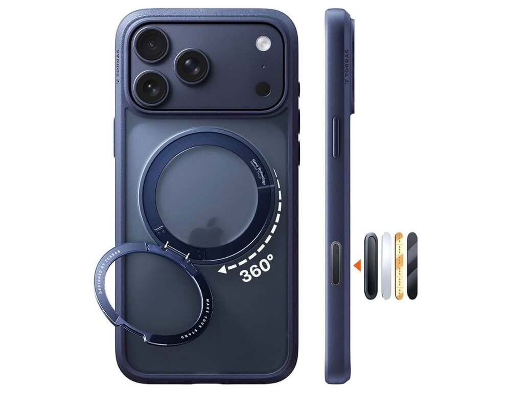 Torras 360 Magnetic Stand Phone Case For IPhone 17 Pro Max